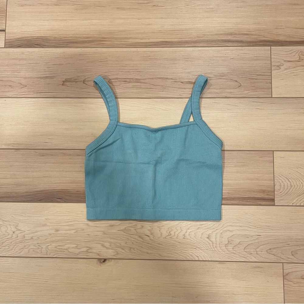 teal stretchy tank top